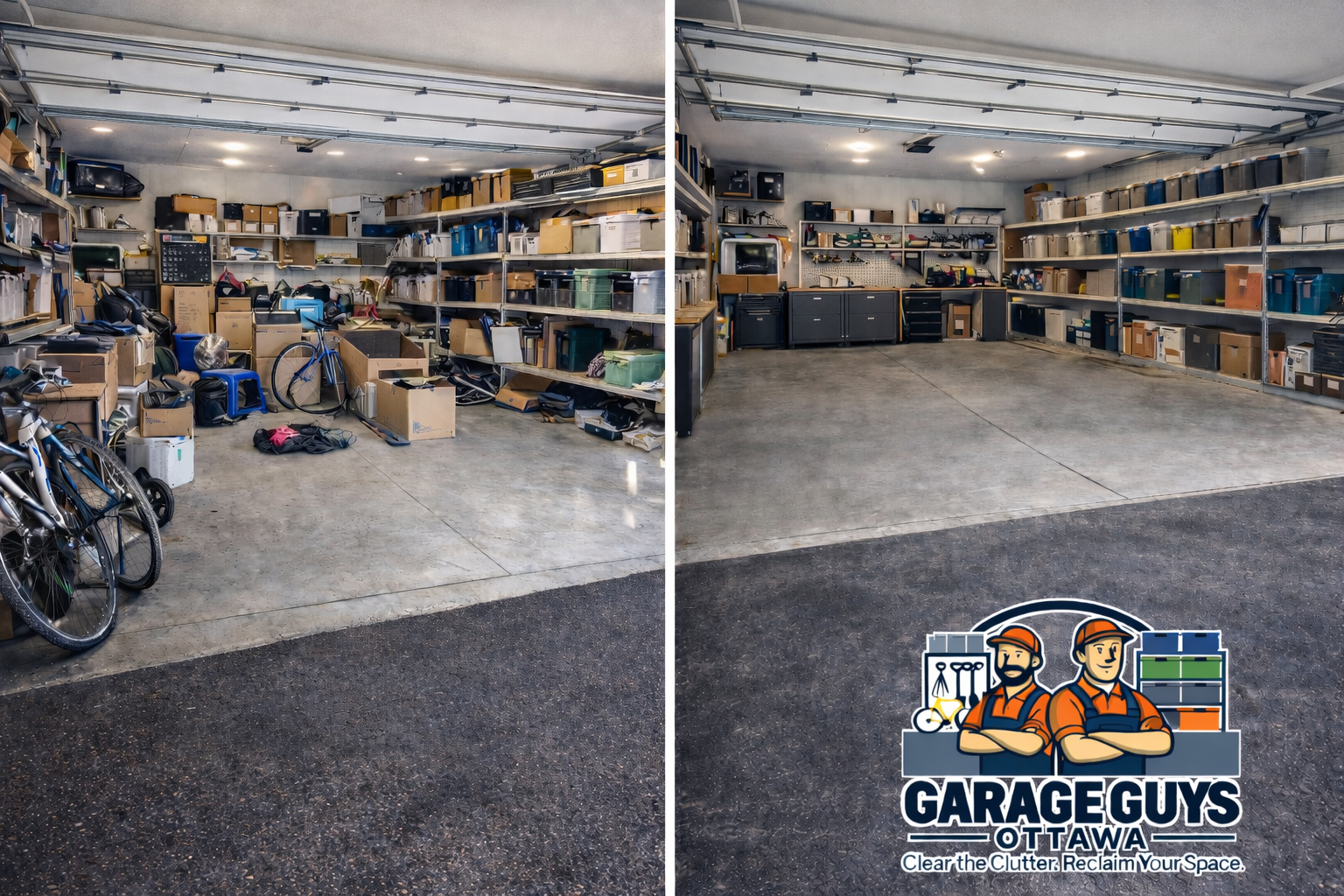 Garage organization before and after in Ottawa